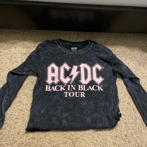 AC/DC long sleeve crop top